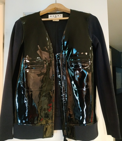 Marni x H&M Patent Vegan Leather Jacket - Picture 3 of 5